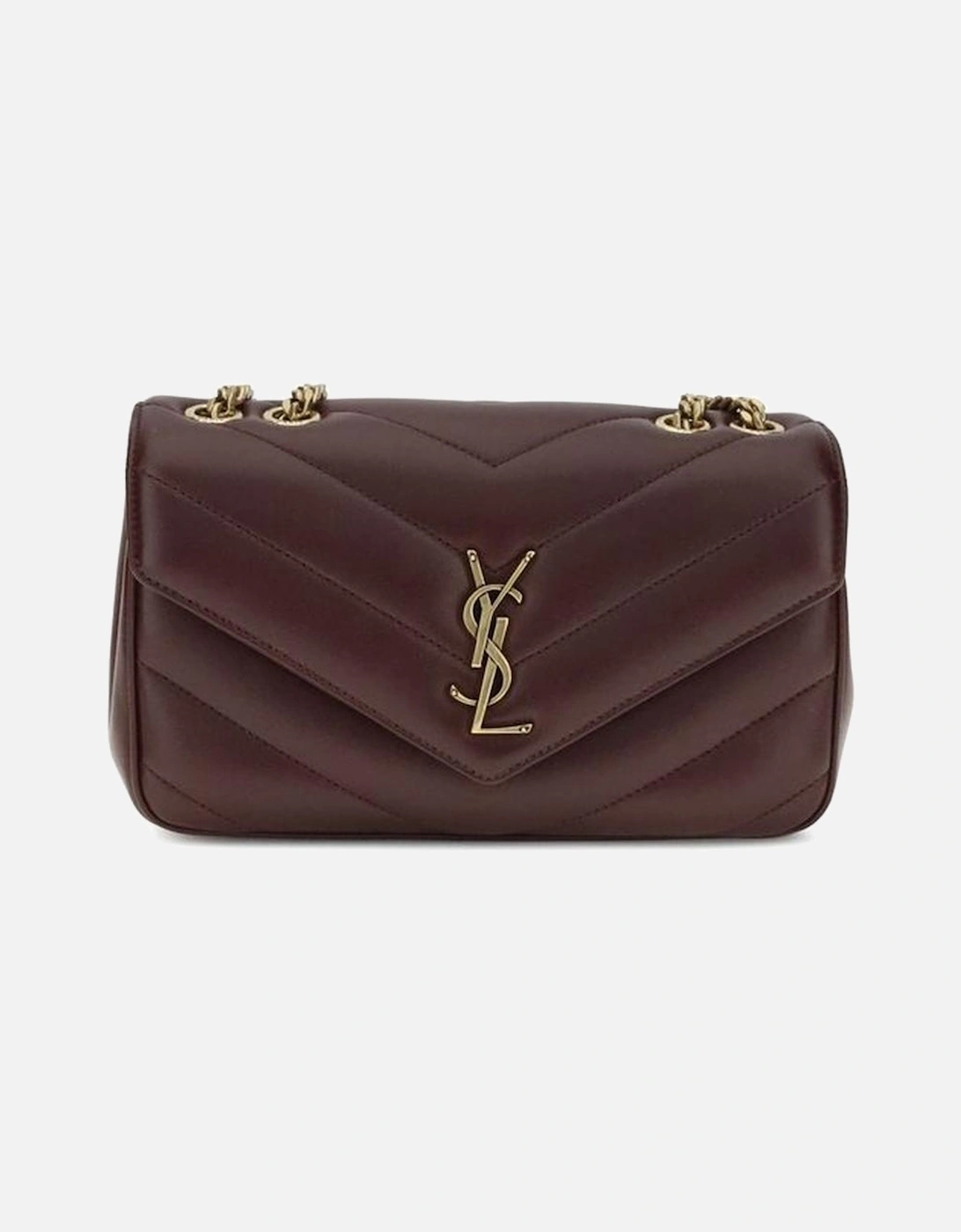 Quilted Shoulder Bag with Chain Strap Women - Bordeaux, 5 of 4