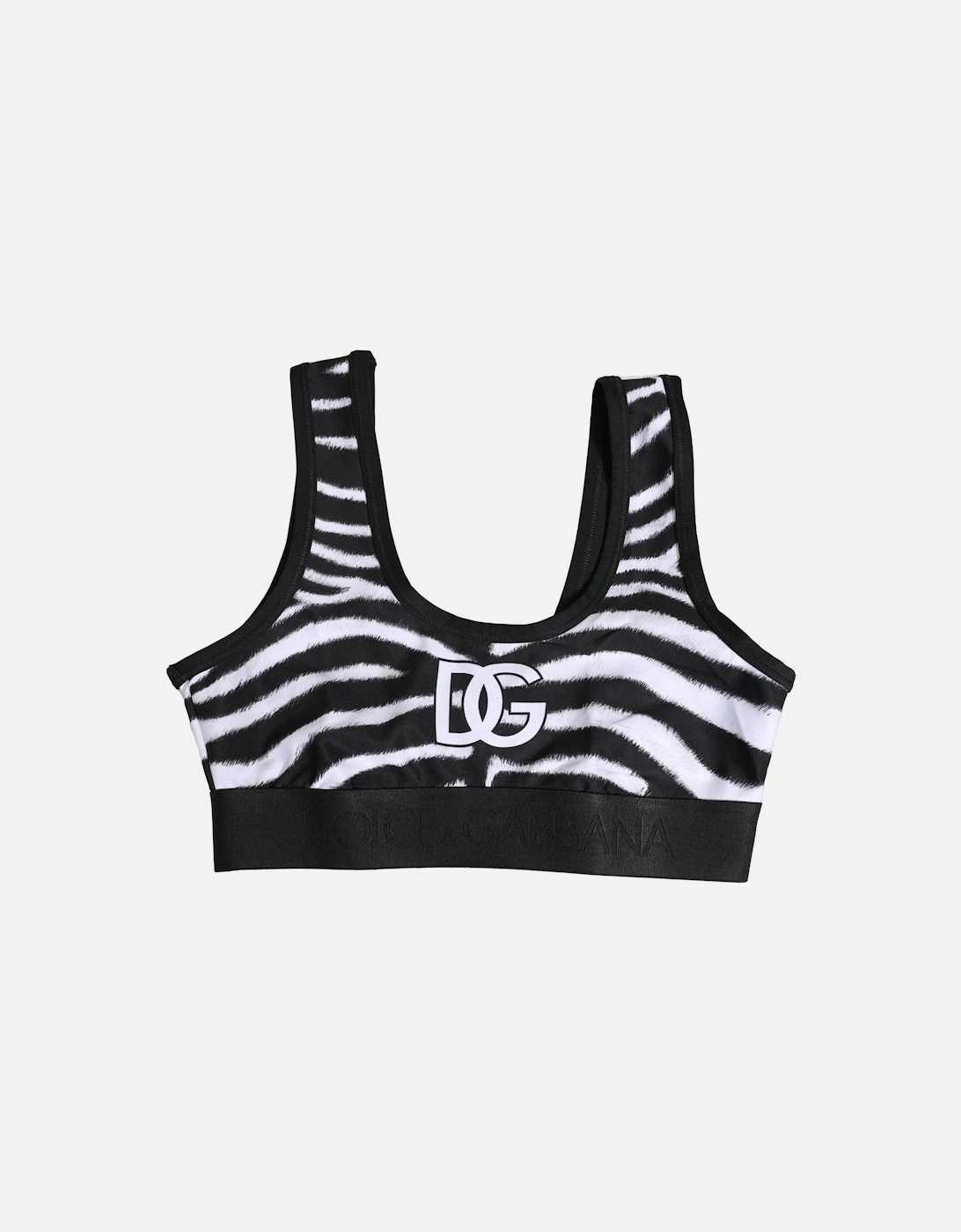Zebra Print Sports Bra with Logo Detailing Women - Black And White, 5 of 4