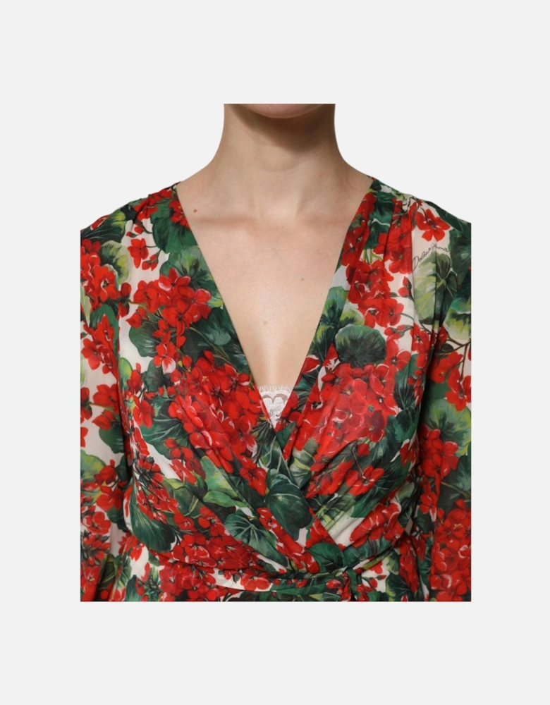 A-Line Midi Dress with Long Sleeves Women - Multicolor Dresses
