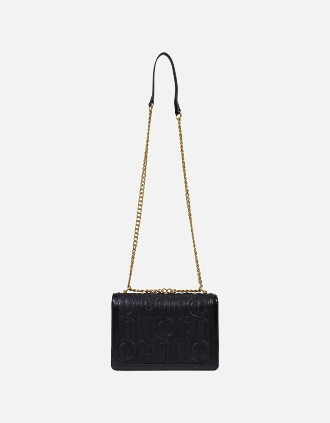 Eco-Leather Crossbody Bag with Chain Strap Women - Black Handbags
