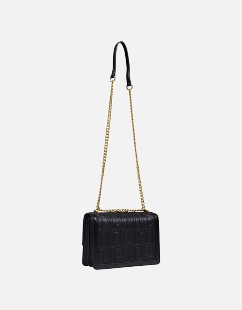 Eco-Leather Crossbody Bag with Chain Strap Women - Black Handbags