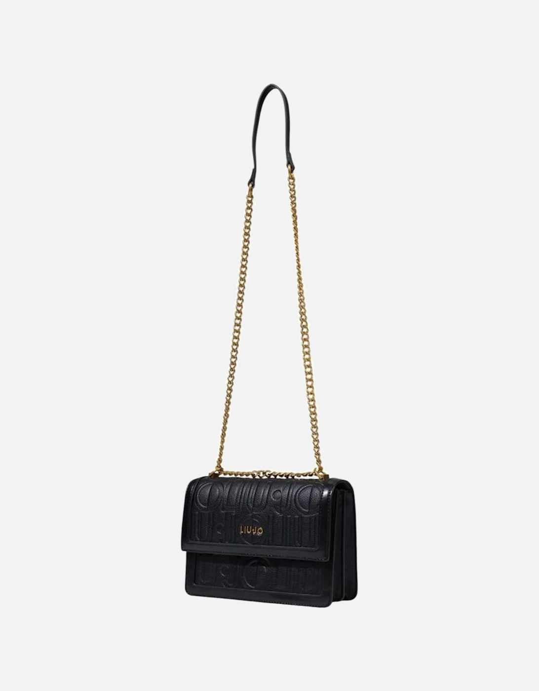 Eco-Leather Crossbody Bag with Chain Strap Women - Black Handbags