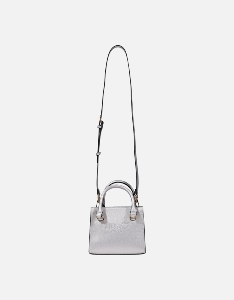 Elegant XS Tote Handbag with Adjustable Strap Women - Silver