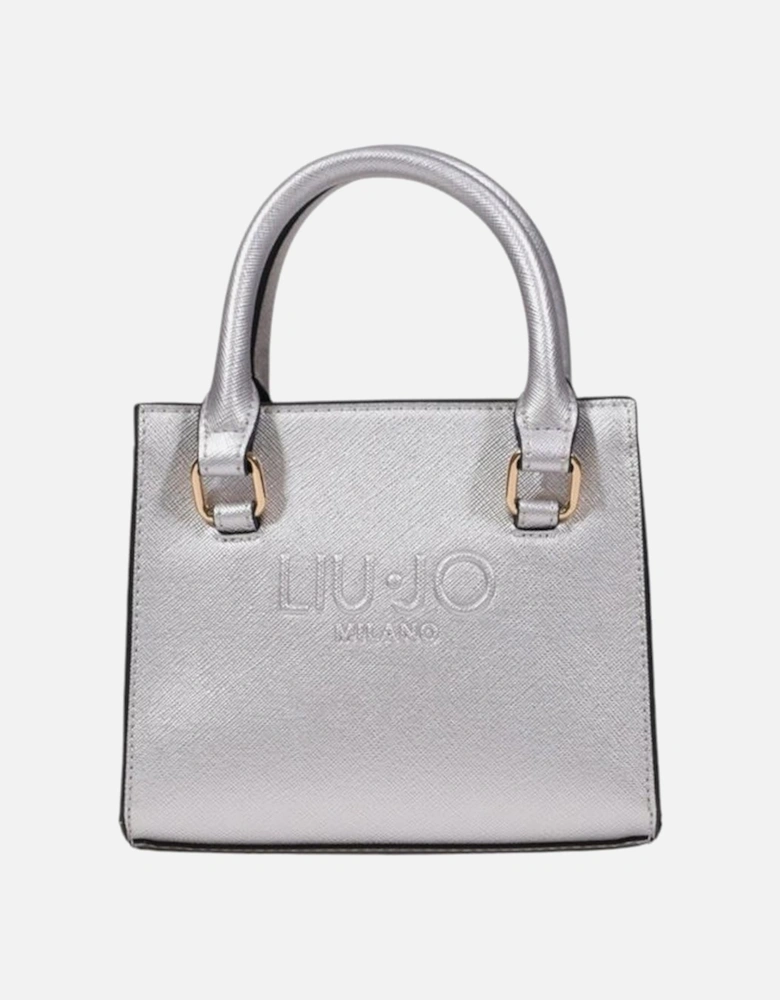 Elegant XS Tote Handbag with Adjustable Strap Women - Silver