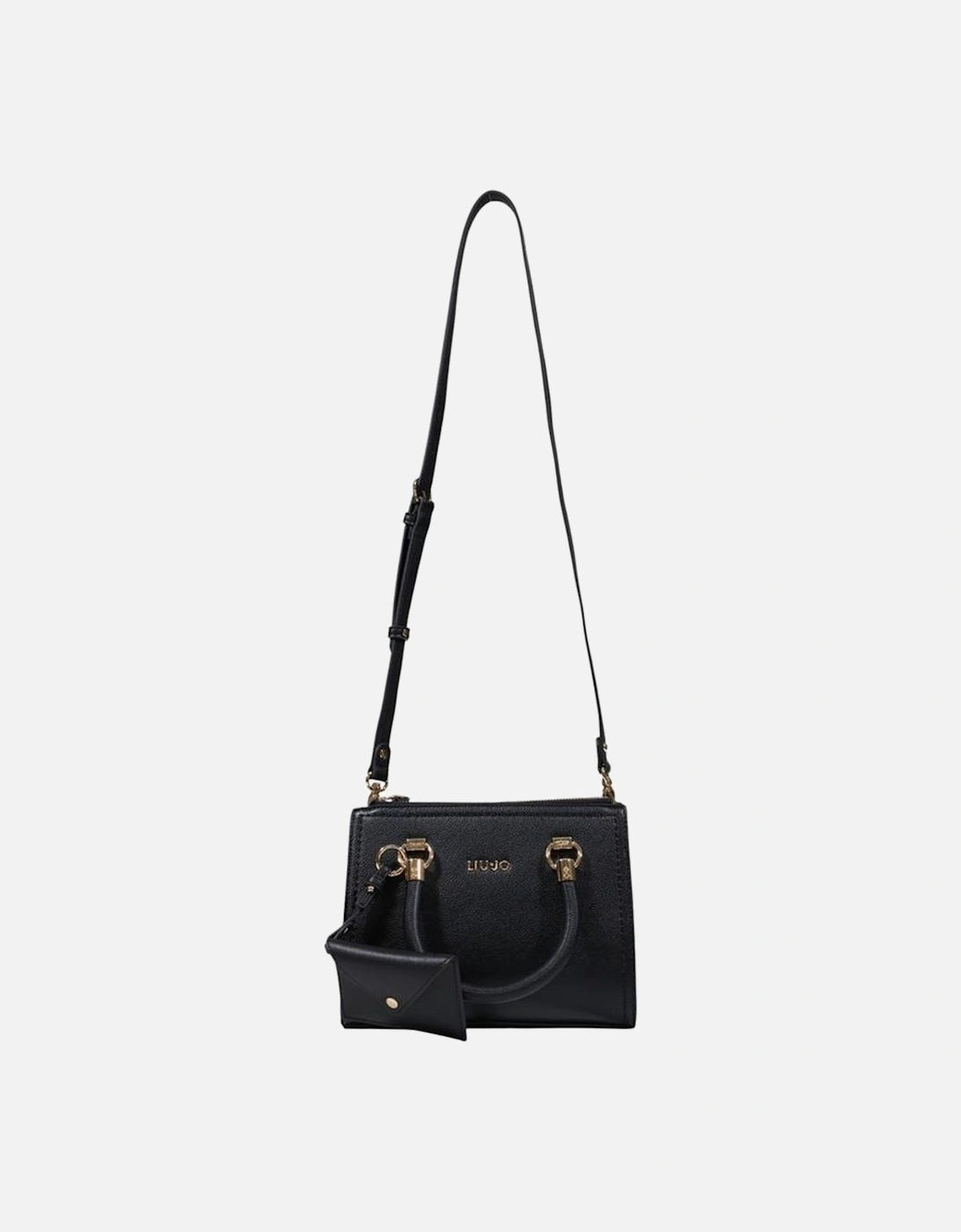 Polyurethane Medium Tote Bag Women - Black Handbags, 6 of 5