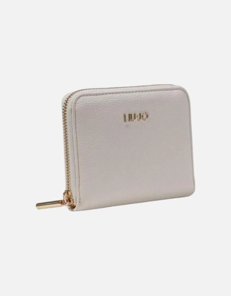 Womens Medium Polyurethane Wallet - Cream