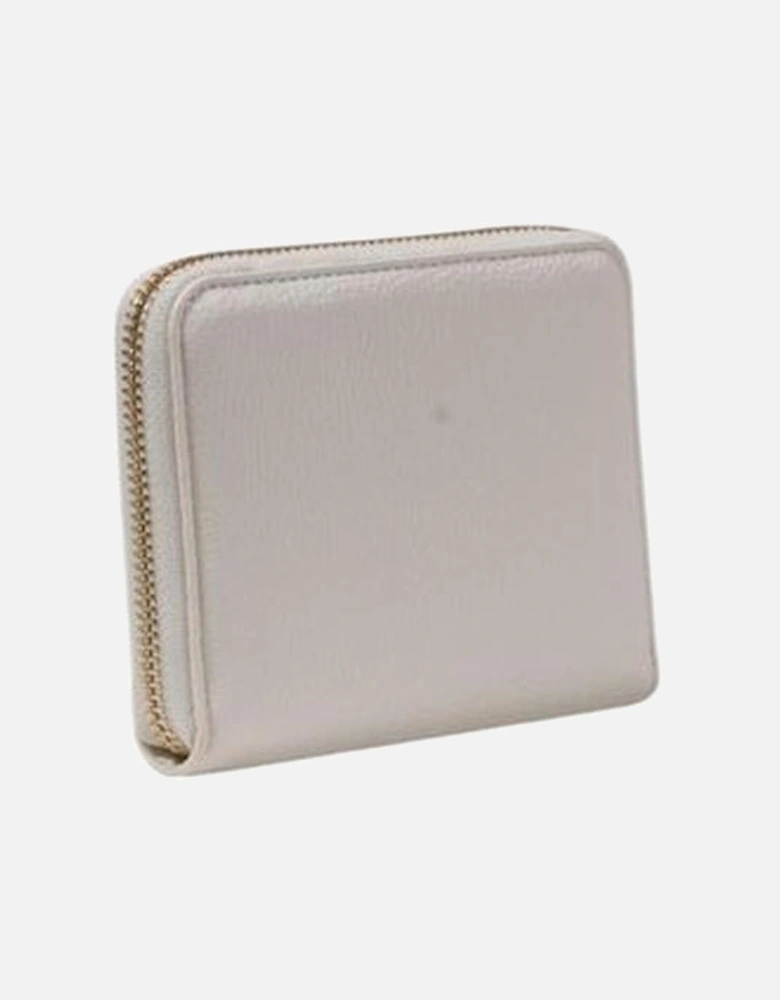 Womens Medium Polyurethane Wallet - Cream