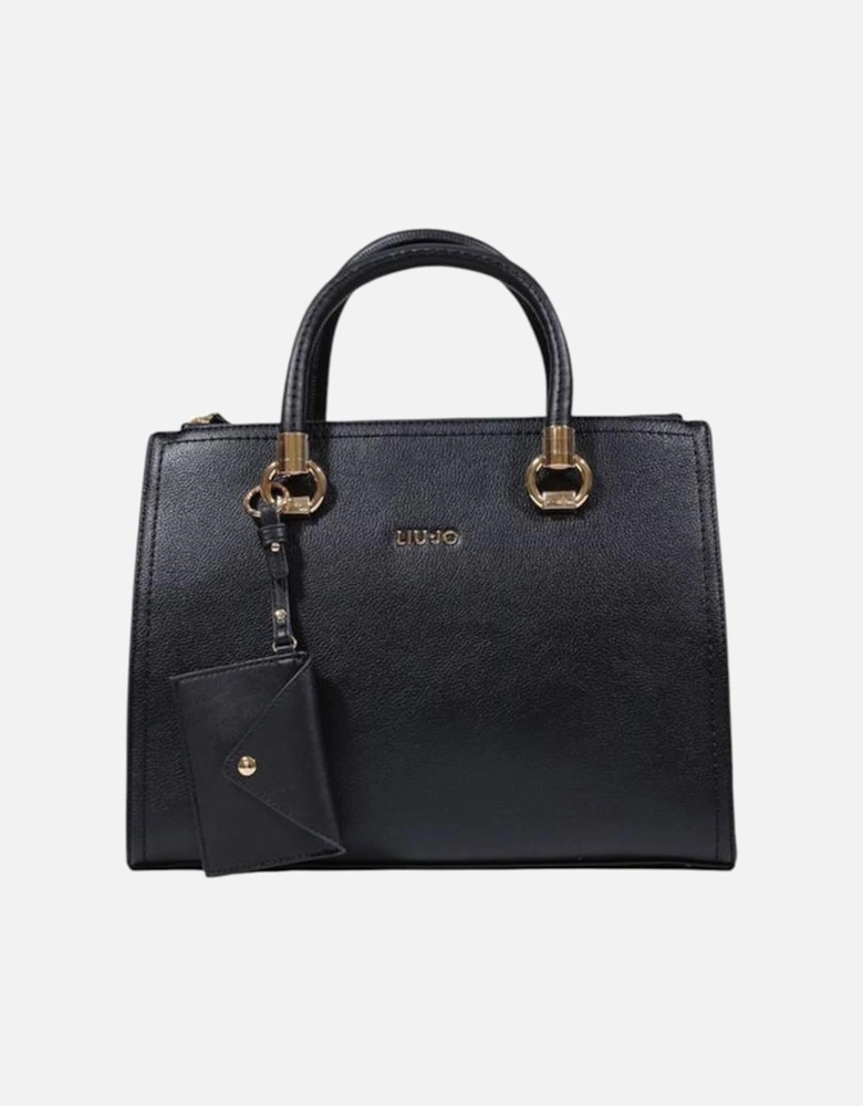 Large Polyurethane Tote Bag Women - Black Handbags