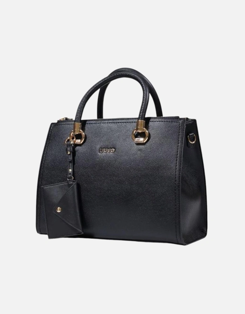 Large Polyurethane Tote Bag Women - Black Handbags