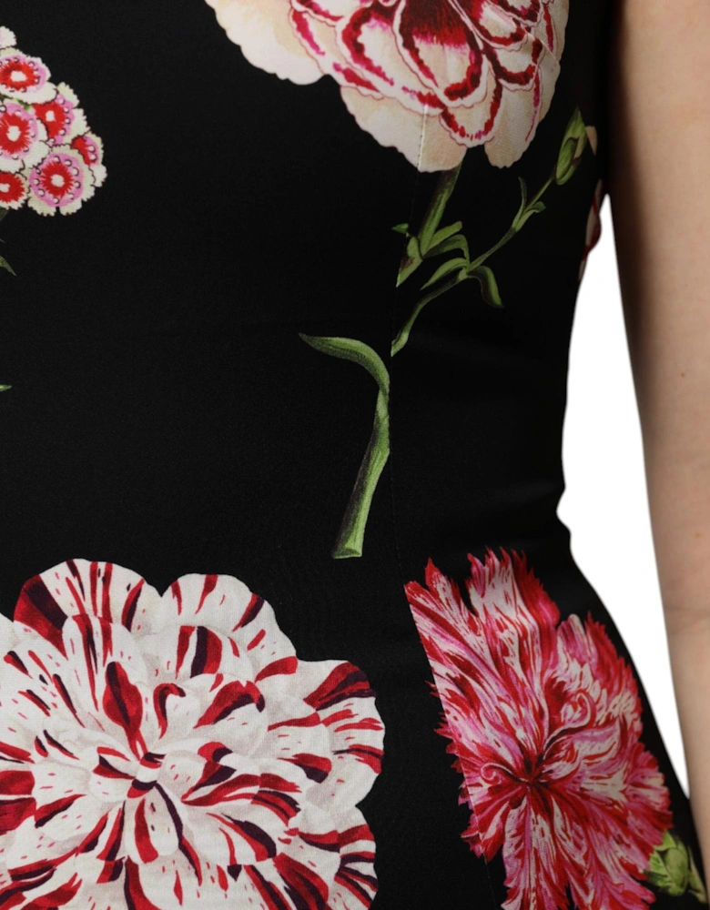 Sleeveless Floral Print Silk Top Women - Black T-Shirts