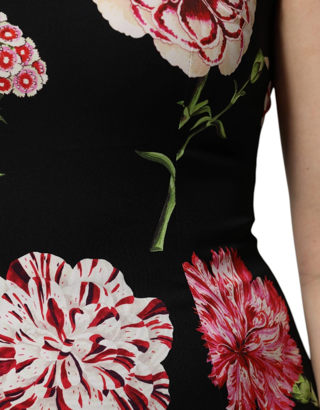 Sleeveless Floral Print Silk Top Women - Black T-Shirts