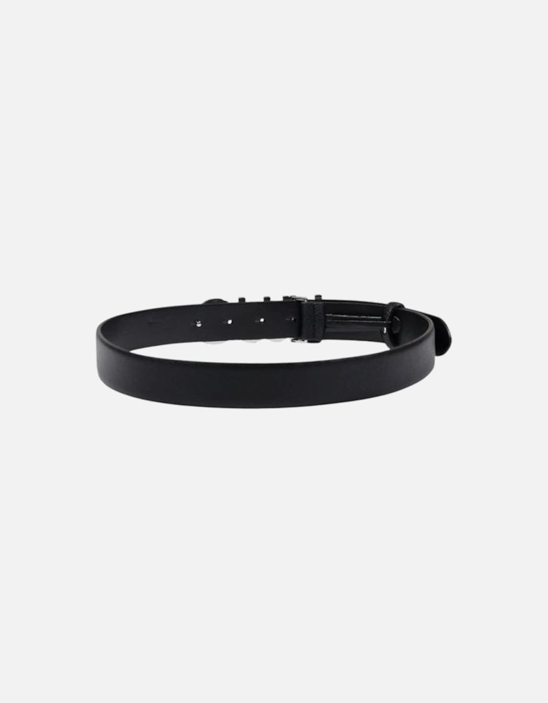 Eco-Leather Belt with Logo Closure Women - Black