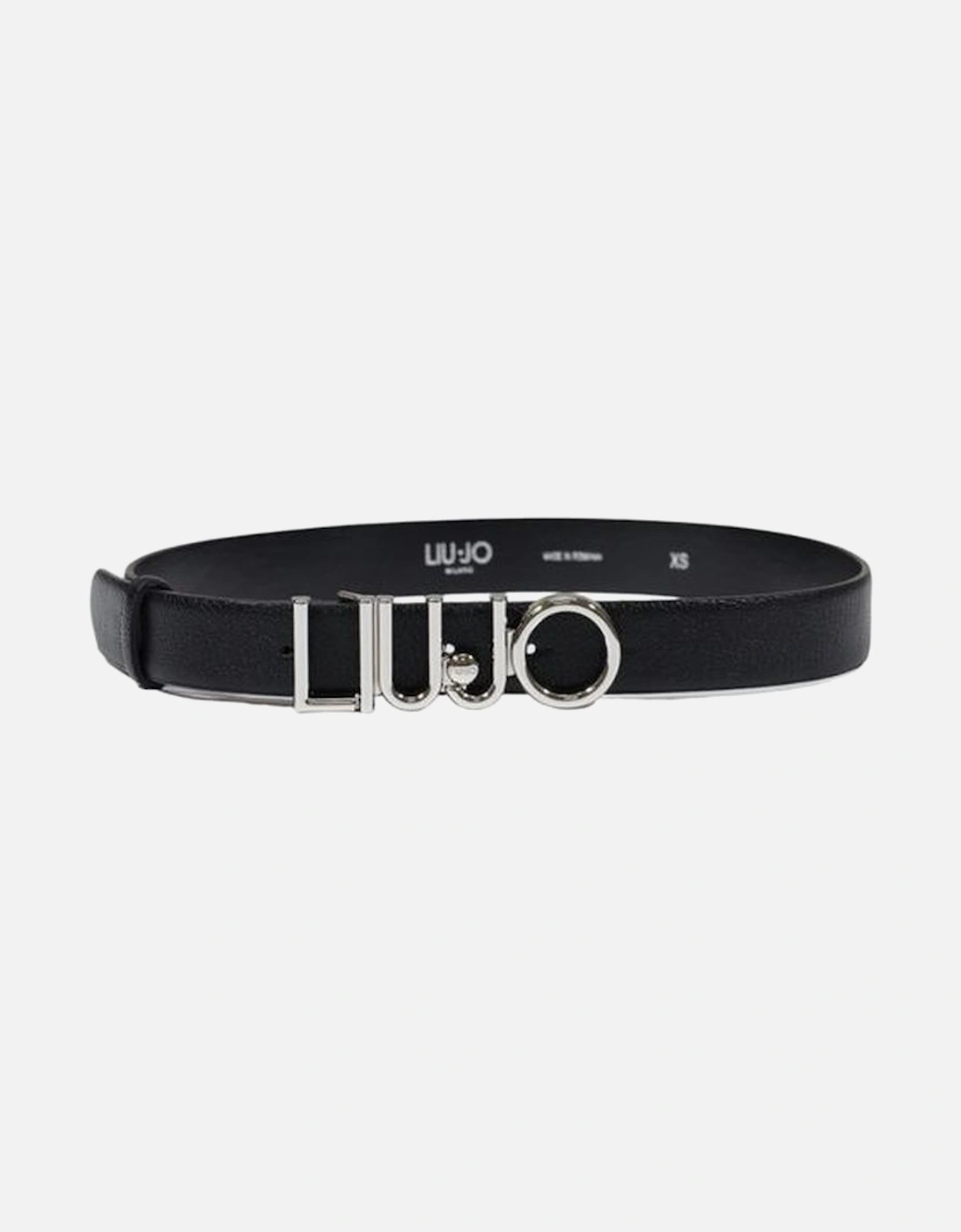 Eco-Leather Belt with Logo Closure Women - Black, 5 of 4