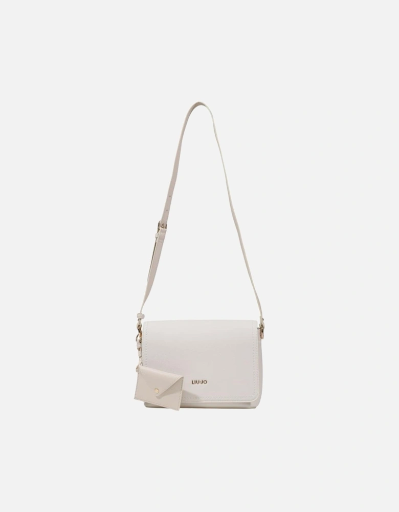 Elegant Eco-Leather Medium Messenger Bag with Wallet Women - White