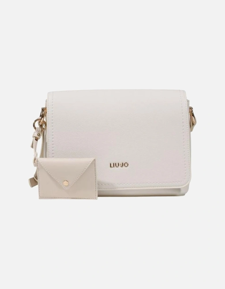 Elegant Eco-Leather Medium Messenger Bag with Wallet Women - White