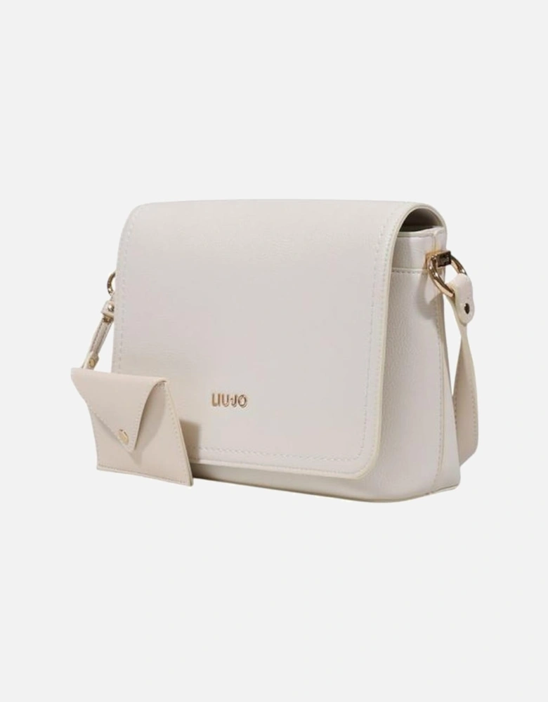 Elegant Eco-Leather Medium Messenger Bag with Wallet Women - White