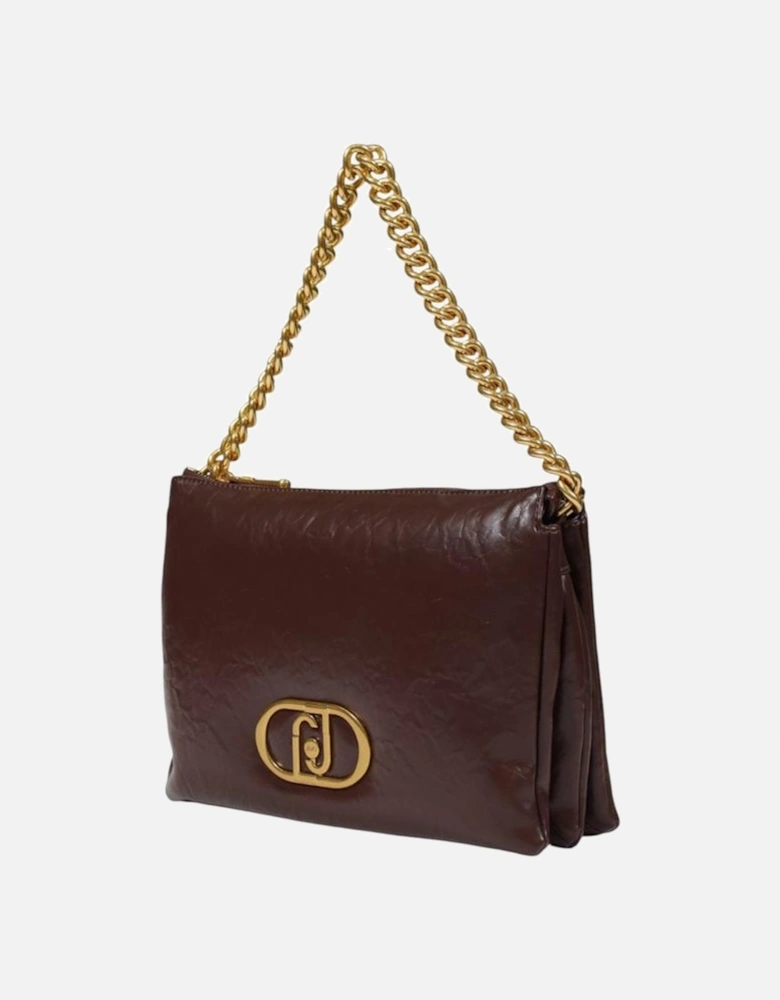 Medium Polyurethane Tote Bag with Logo Detailing Women - Brown