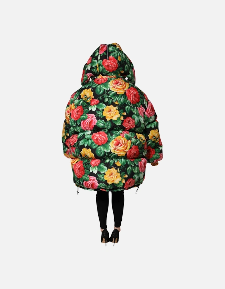 Hooded Puffer Jacket with Zipper Closure Women - Multicolor Jackets