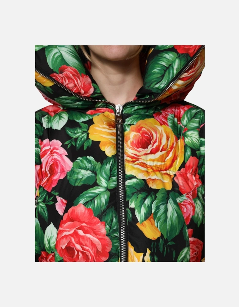 Hooded Puffer Jacket with Zipper Closure Women - Multicolor Jackets