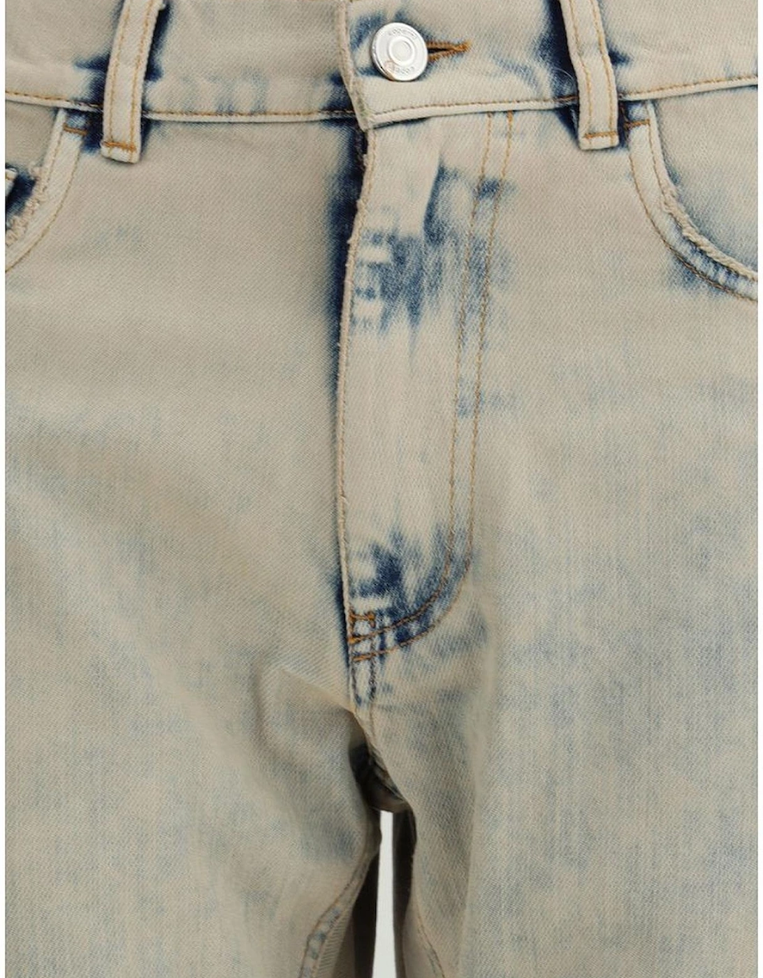 Cuffed Boyfriend Jeans with Leather Logo Buckle Women - Gray Jeans