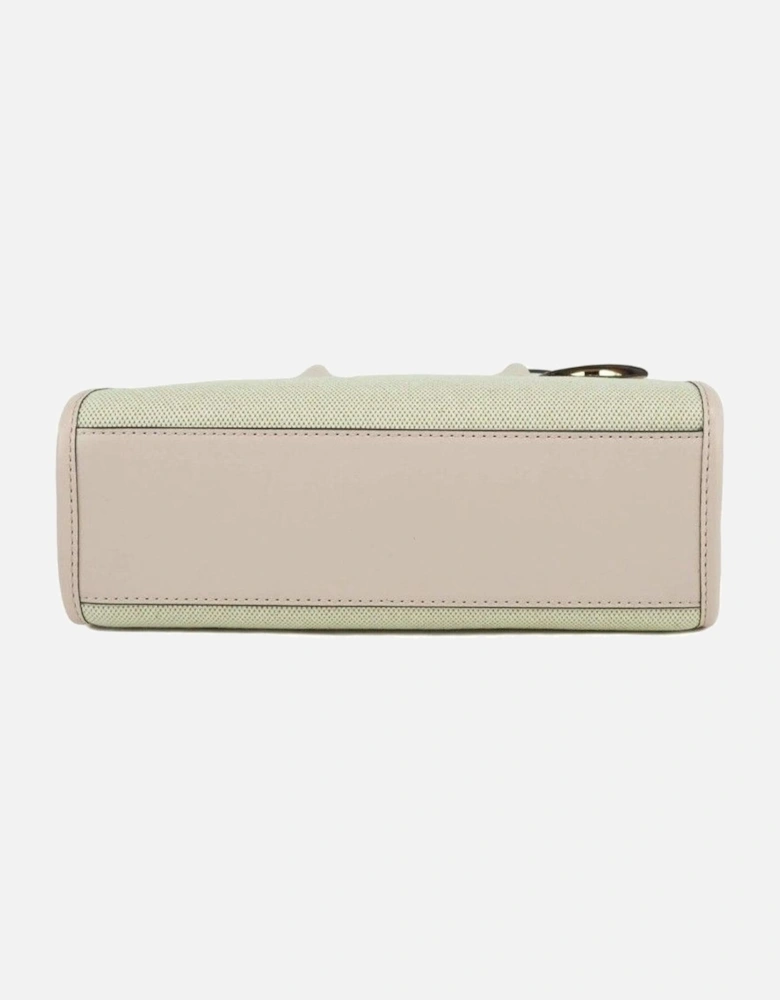 Canvas Shopper Crossbody Bag with Leather Trim Women - Powder Blush