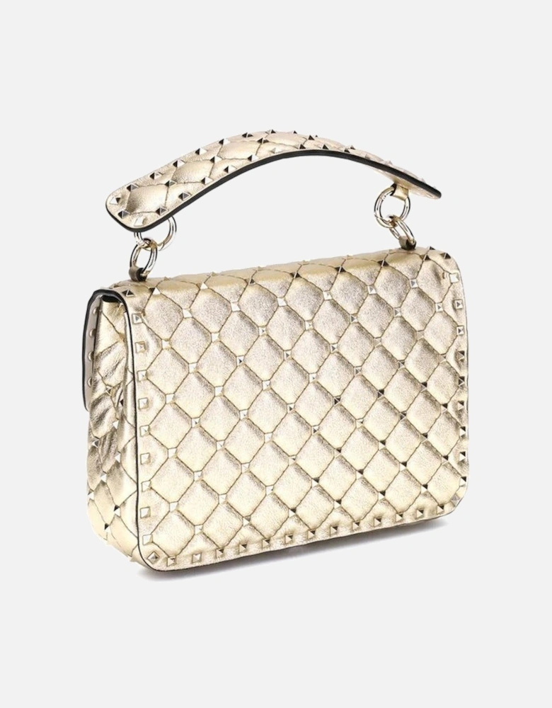 Rockstud Spike Quilted Shoulder Bag with Studs Women - Gold