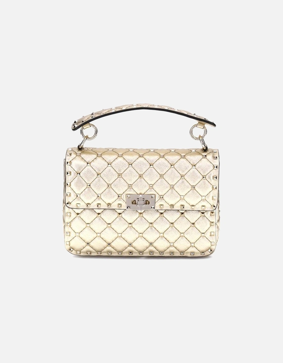 Rockstud Spike Quilted Shoulder Bag with Studs Women - Gold, 5 of 4