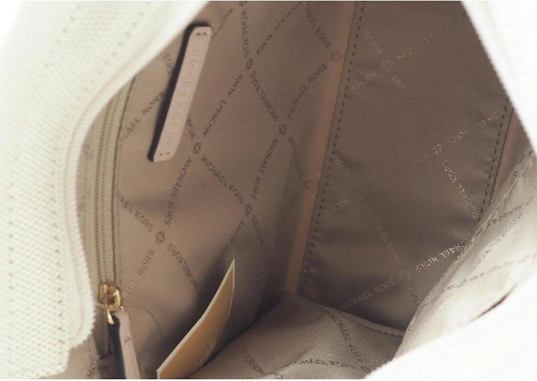 Canvas Shopper Crossbody Bag with Leather Trim Women - Powder Blush