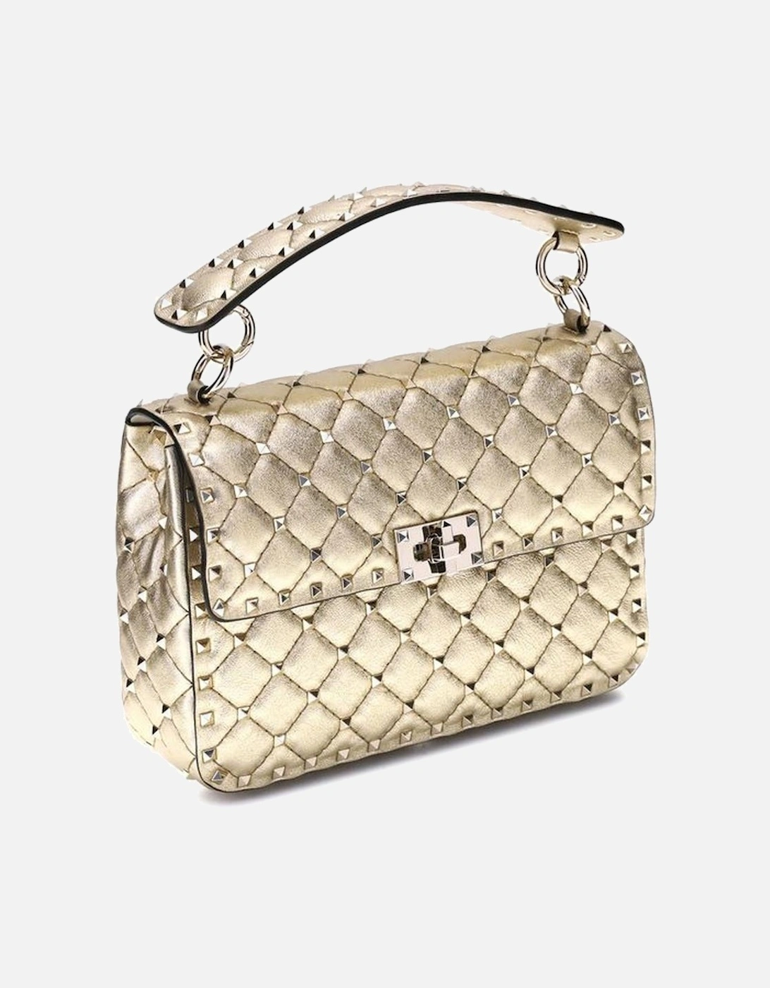 Rockstud Spike Quilted Shoulder Bag with Studs Women - Gold