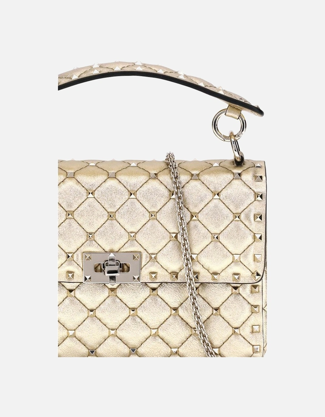 Rockstud Spike Quilted Shoulder Bag with Studs Women - Gold