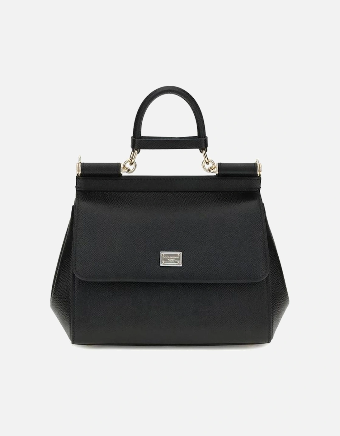 Leather Handbag with Top Handle and Adjustable Strap Women - Black, 5 of 4