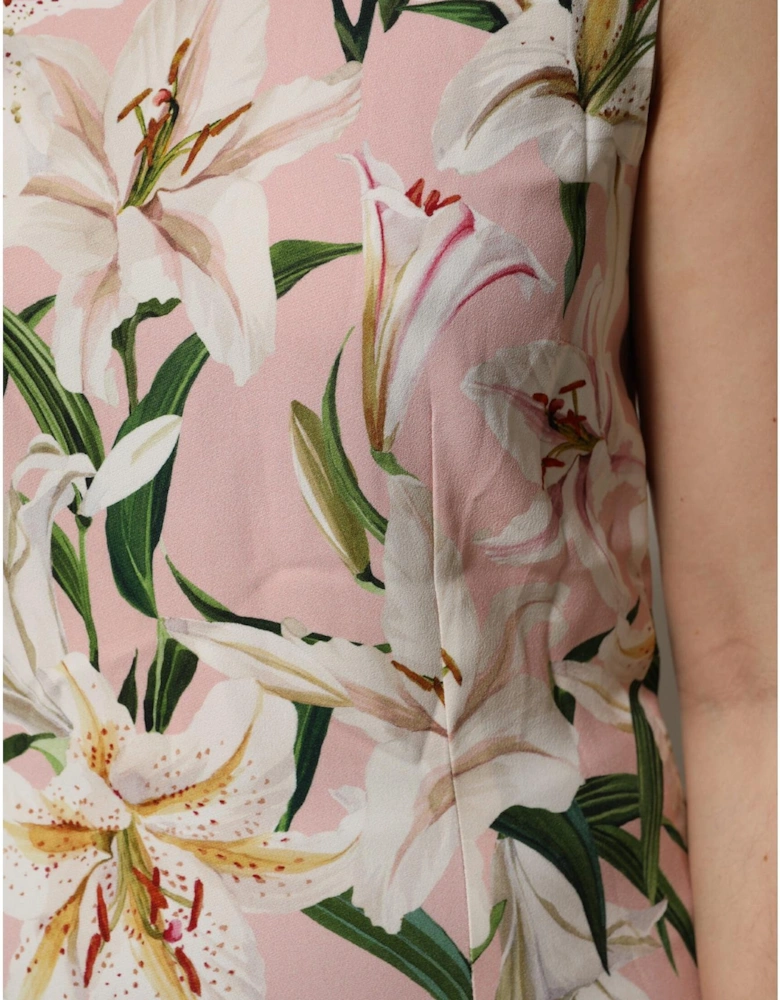 Sleeveless Floral Print Top with Zipper Closure Women - Pink T-Shirts