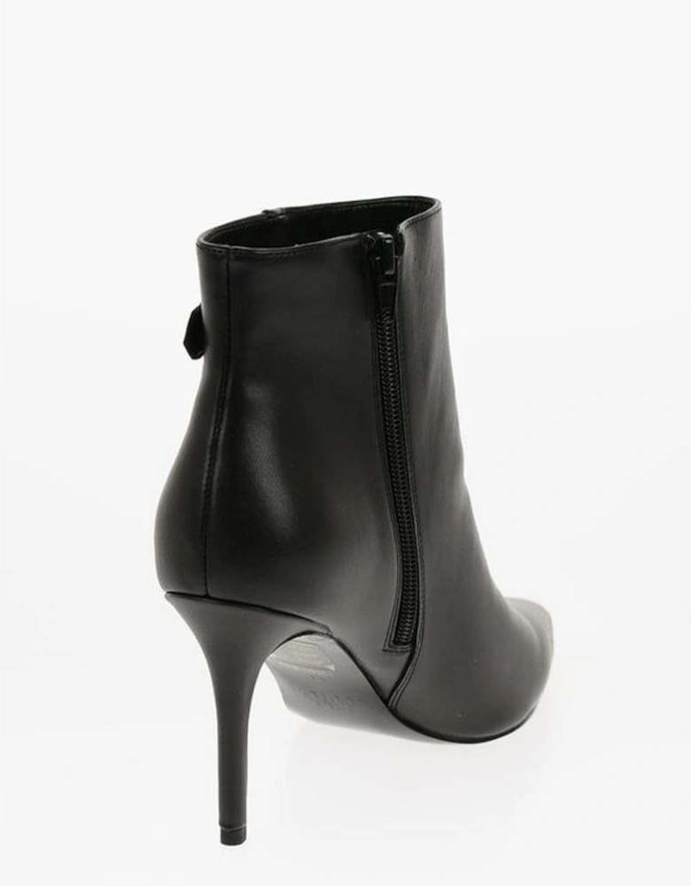 Logo Zip Buckle Stiletto Heel Boots Women - Black