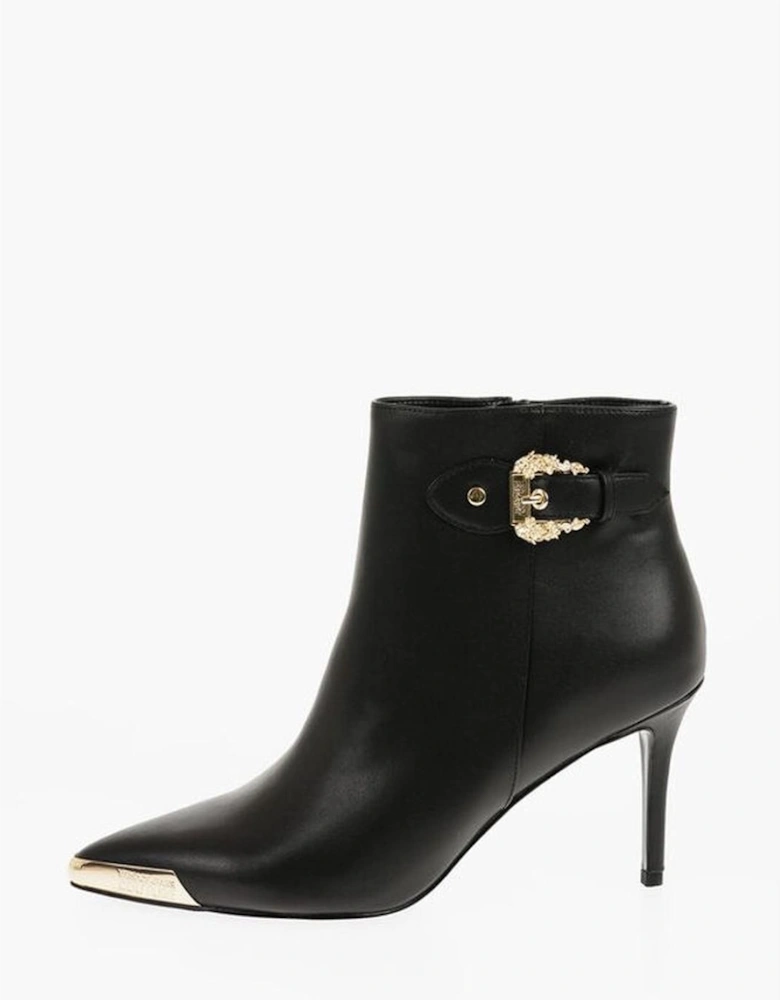 Logo Zip Buckle Stiletto Heel Boots Women - Black