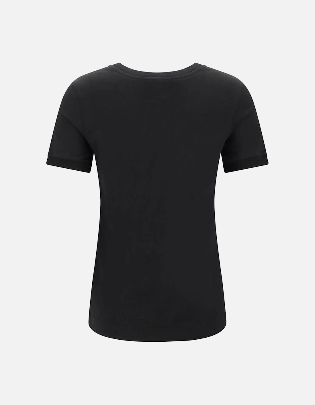 Cotton T-Shirt with Monogram Jewel Plaque Women - Black