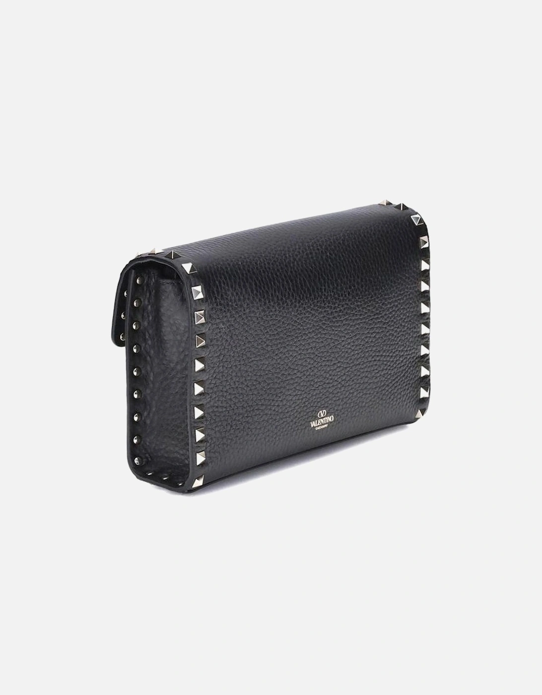 Rockstud Front Flap Shoulder Bag with Studded Profiles Women - Black