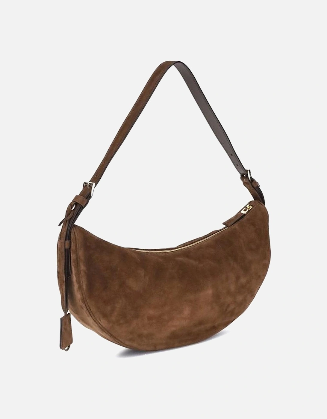 Demi-Lune Shoulder Bag with Suede Strap Women - Brown