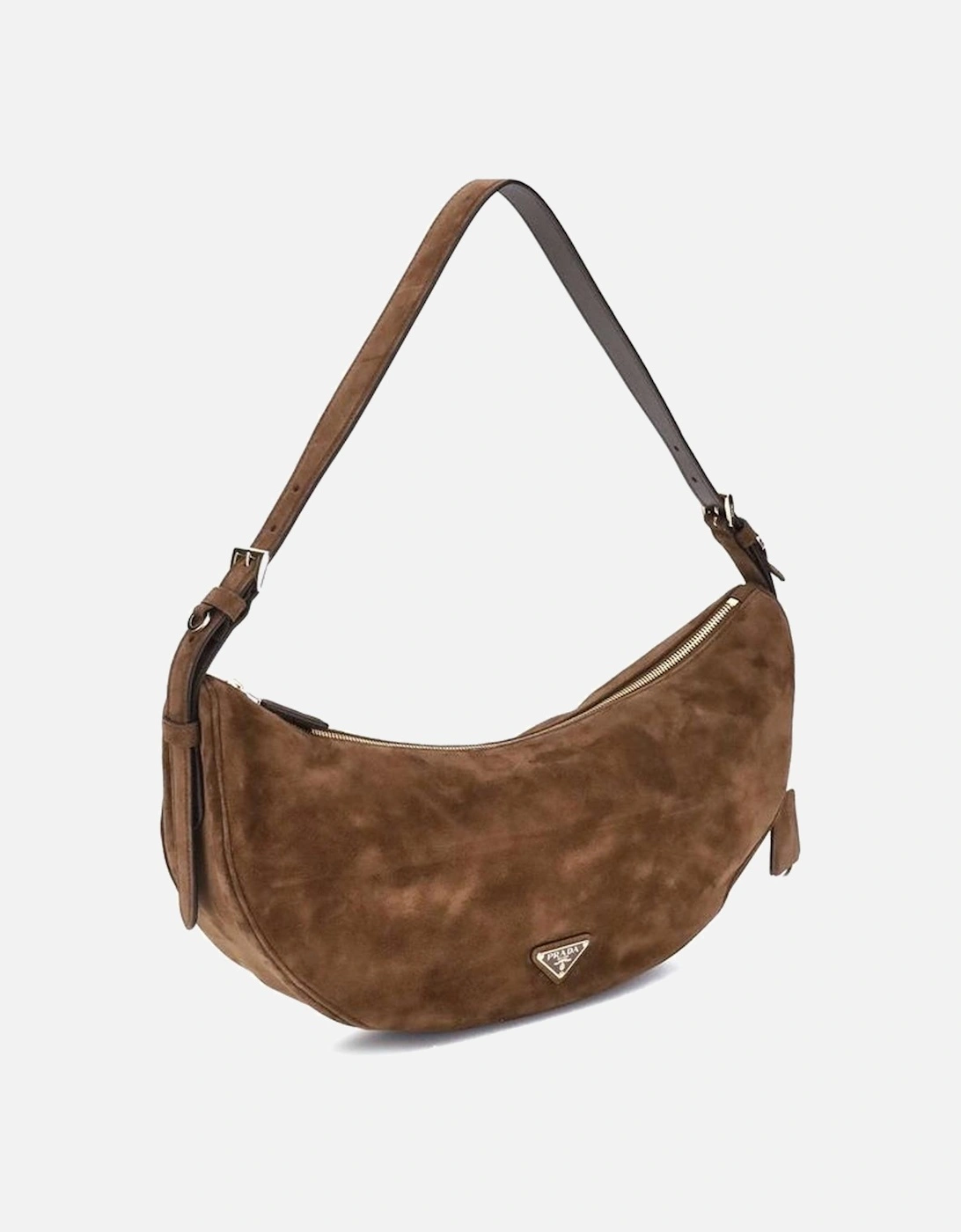 Demi-Lune Shoulder Bag with Suede Strap Women - Brown