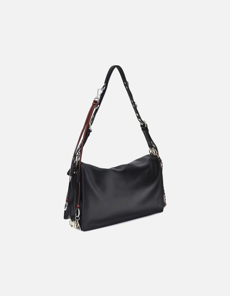 Large Soft Sound Leather Shoulder Bag Women - Black