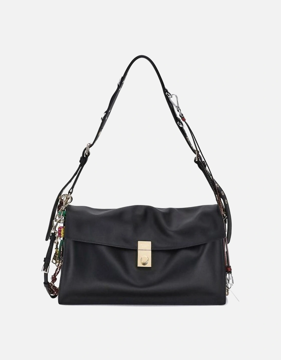 Large Soft Sound Leather Shoulder Bag Women - Black, 6 of 5