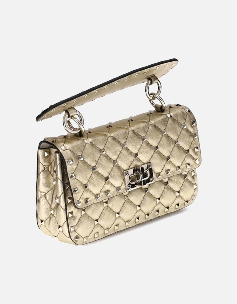 Rockstud Spike Quilted Small Shoulder Bag Women - Gold