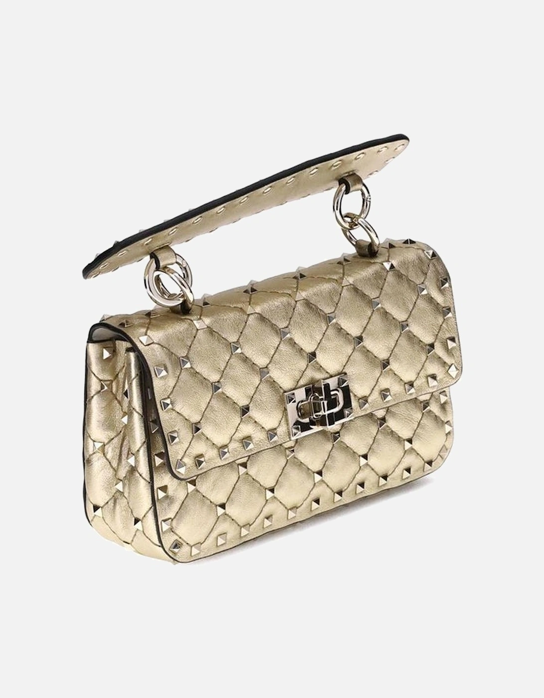 Rockstud Spike Quilted Small Shoulder Bag Women - Gold
