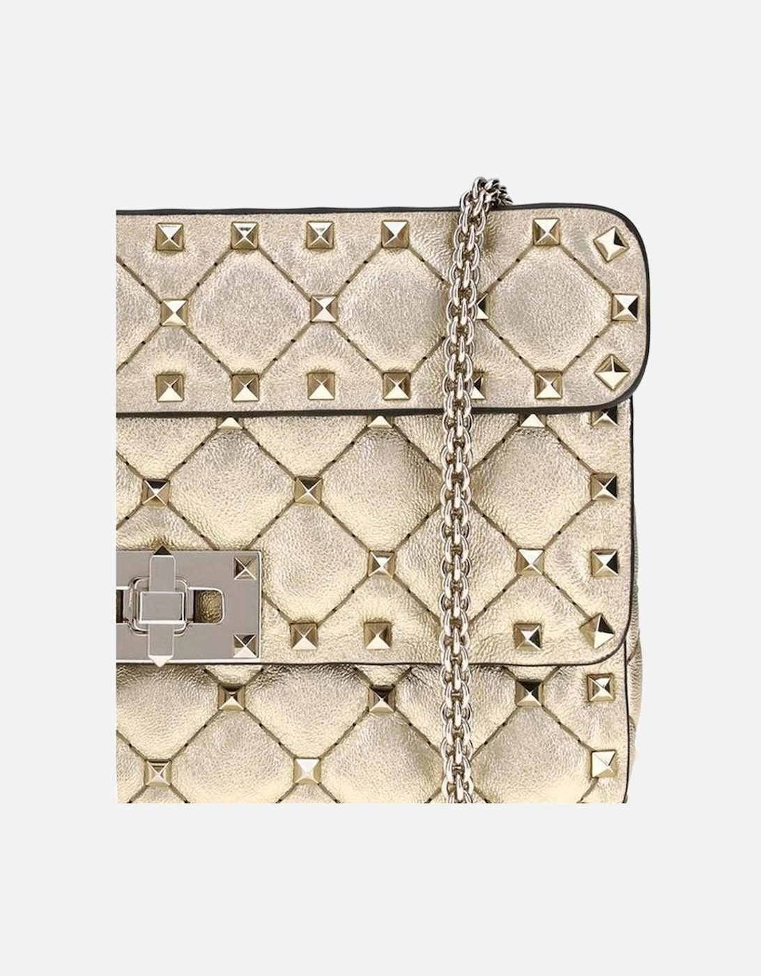 Rockstud Spike Quilted Small Shoulder Bag Women - Gold