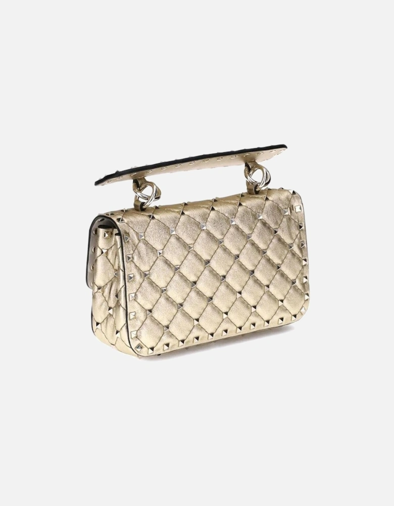 Rockstud Spike Quilted Small Shoulder Bag Women - Gold