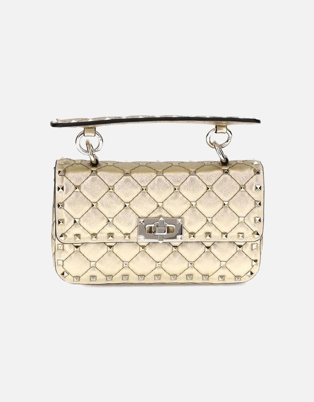 Rockstud Spike Quilted Small Shoulder Bag Women - Gold, 5 of 4