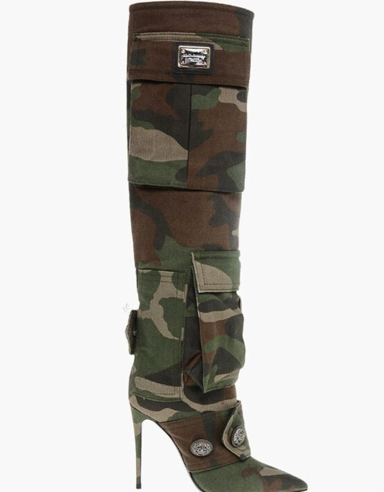 Stiletto Heels with Leather Sole Women - Army Boots