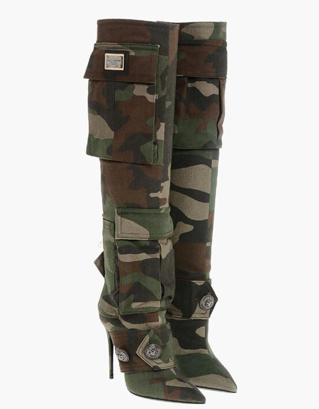 Stiletto Heels with Leather Sole Women - Army Boots, 7 of 6