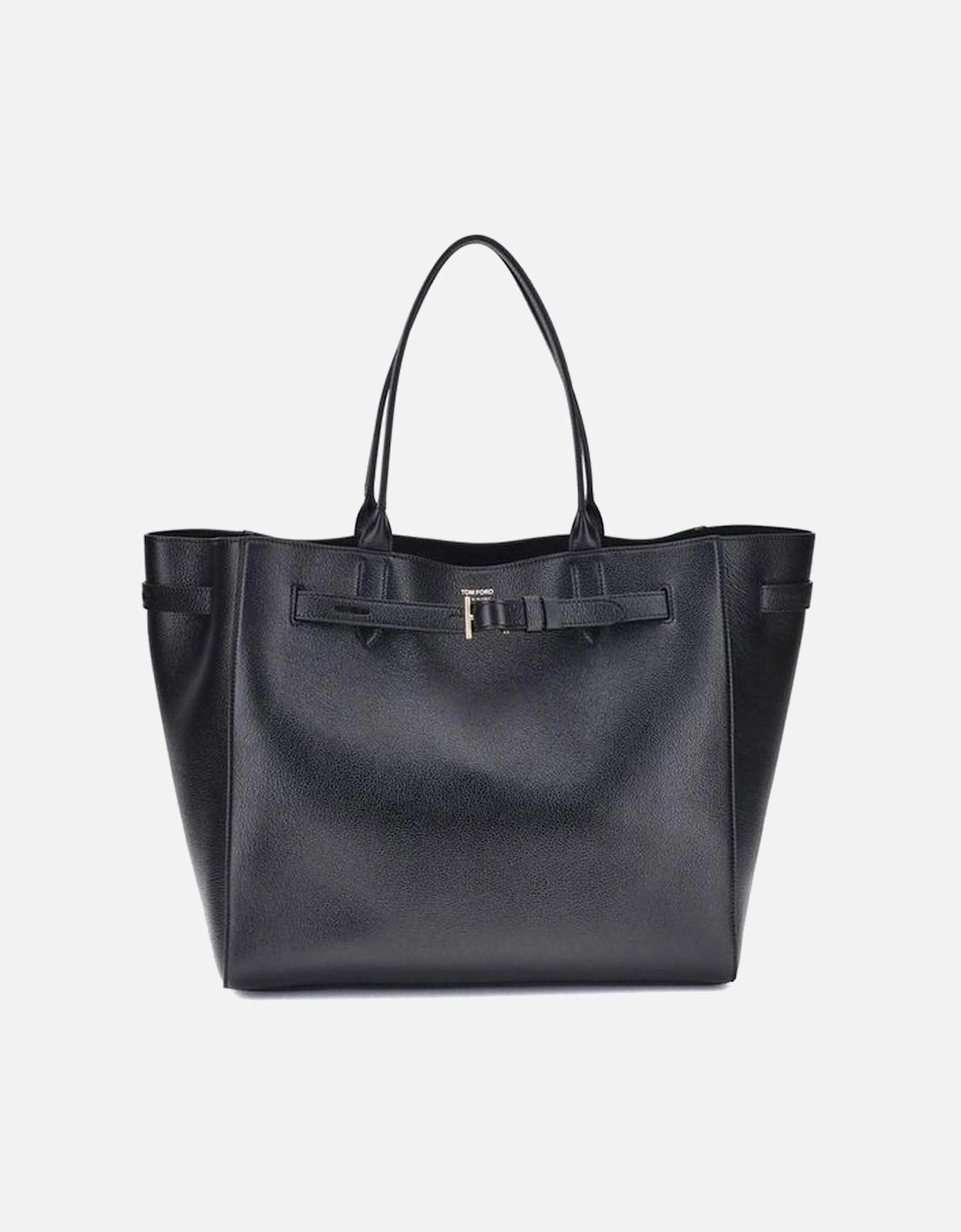 Large Audrey Tote Bag with Buckle Detail Women - Black Shoulder Bags, 5 of 4