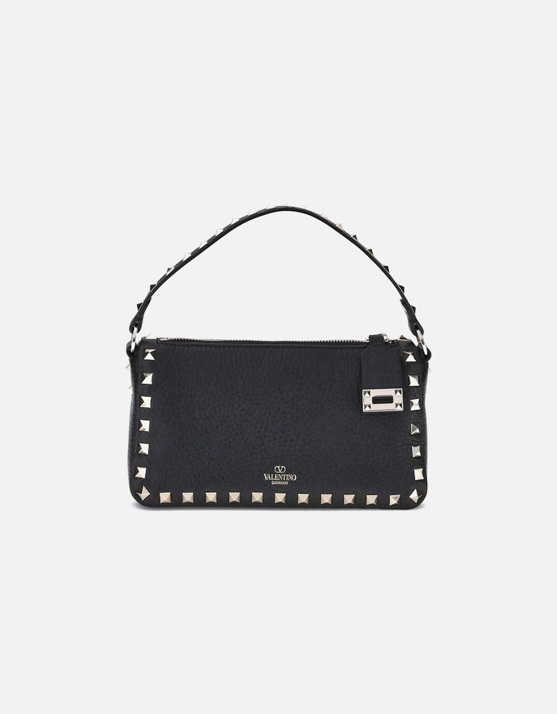 Rockstud Zip-Up Shoulder Bag with Studded Handle Women - Black, 5 of 4