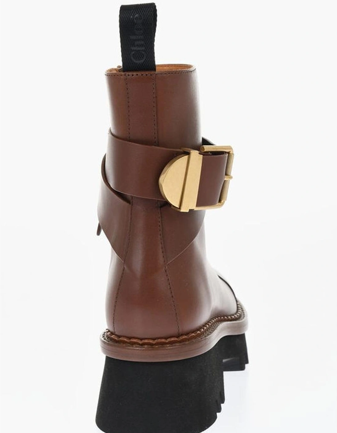 Rugged Sole Buckle Zip Boots Women - Brown